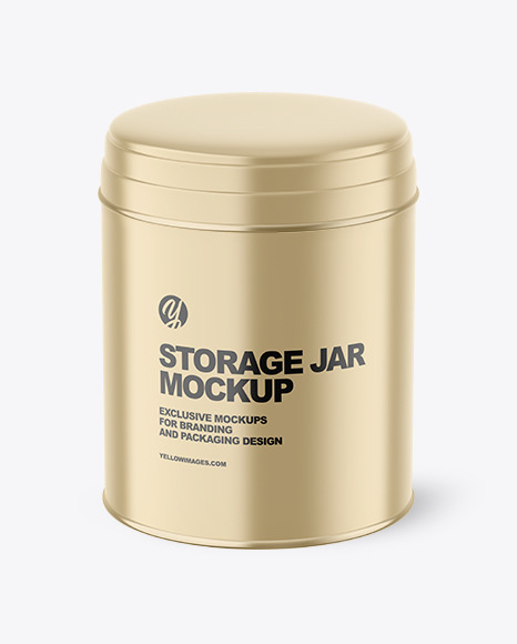 Metallic Storage Jar Mockup