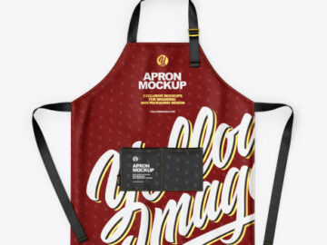 Apron With Leather Parts Mockup