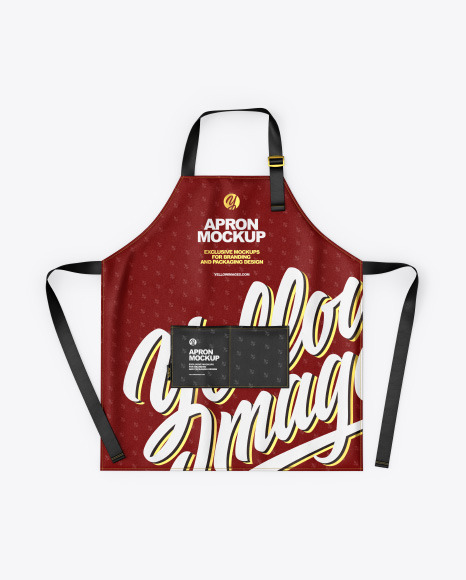 Apron With Leather Parts Mockup