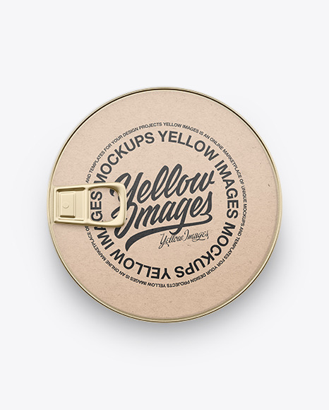 Tin Can With Kraft Paper Label Mockup
