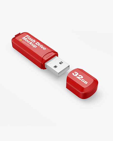 Plastic USB Flash Drive Mockup