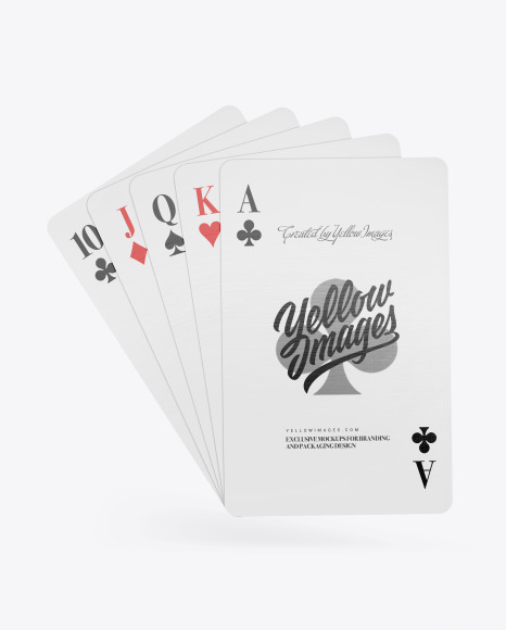 Five Playing Cards Mockup