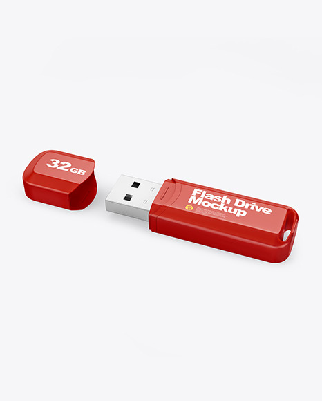 Plastic USB Flash Drive Mockup