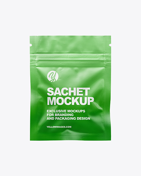 Glossy Sachet with Zip Lock Mockup