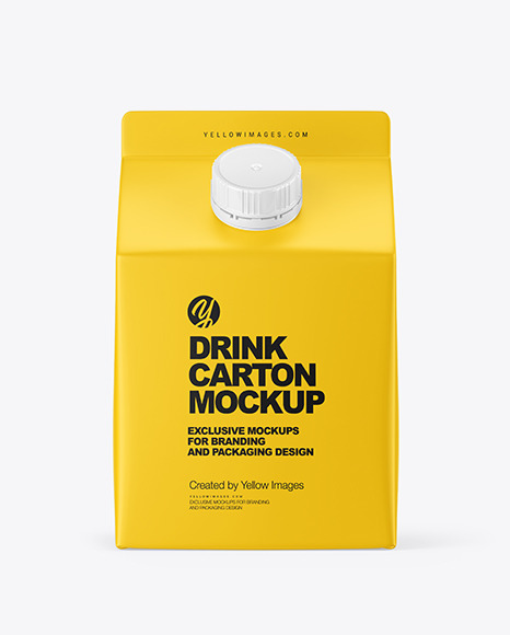 Matte Drink Carton with Screw Cap Mockup