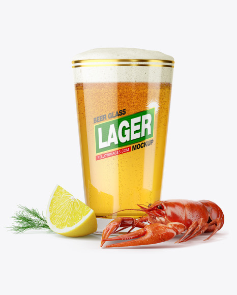 Lager Pint Glass & Crayfish Mockups