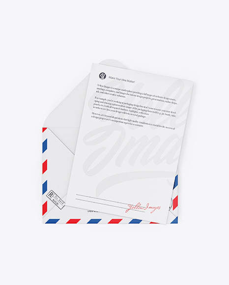 Envelope W/ Paper Mockup