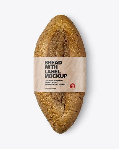 Loaf Of Rye Bread with Label Mockup