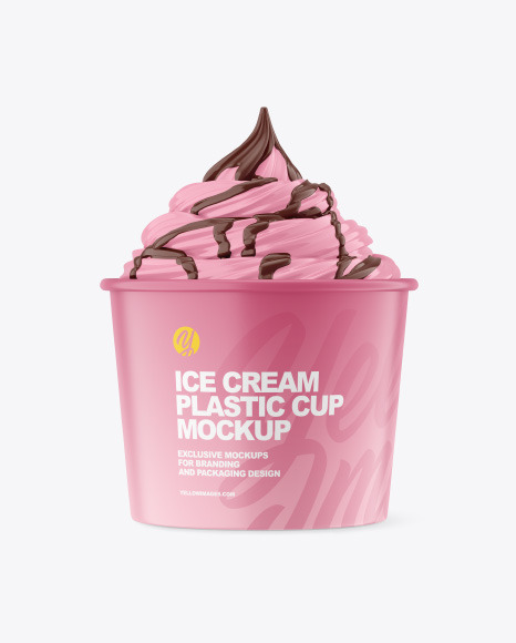 Ice Cream Matte Cup Topping Mockup