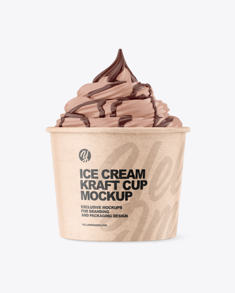 Ice Cream Kraft Cup Topping Mockup