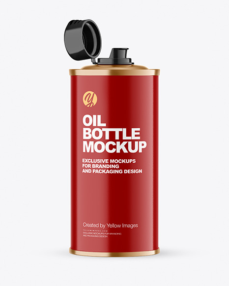 Olive OIl Tin Can w/ Glossy Finish Mockup