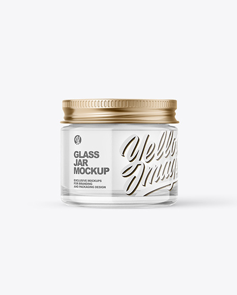 60ml Clear Glass Jar w/ Metallic Cap Mockup