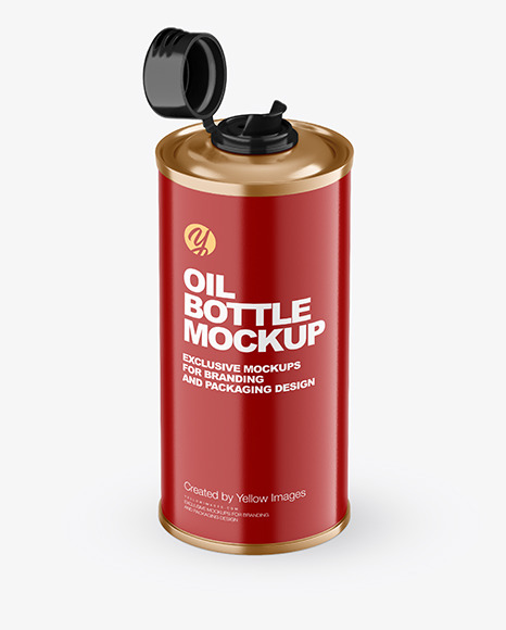 Olive Oil Tin Can w/ Glossy Finish Mockup
