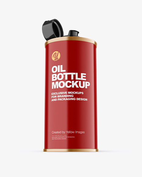 Olive Oil Tin Can w/ Glossy Finish Mockup