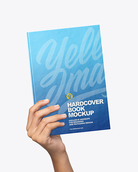 Hardcover Book in a Hand Mockup