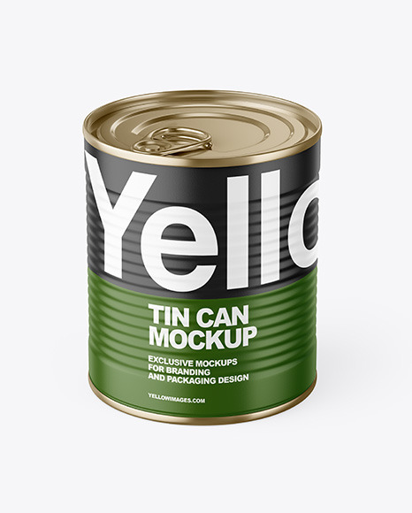 Tin Can With Pull Tab & Matte Finish Mockup