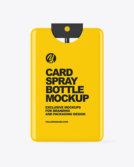Glossy Card Spray Bottle Mockup