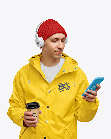 Man in a Jacket and a Hat Mockup