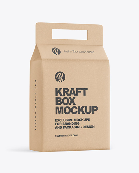 Kraft Box with Handle Mockup
