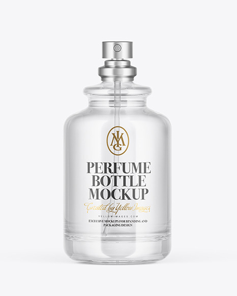 Clear Glass Perfume Bottle Mockup