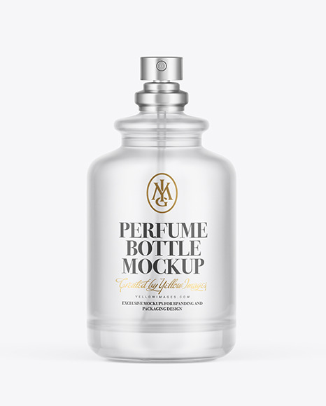 Frosted Glass Perfume Bottle Mockup