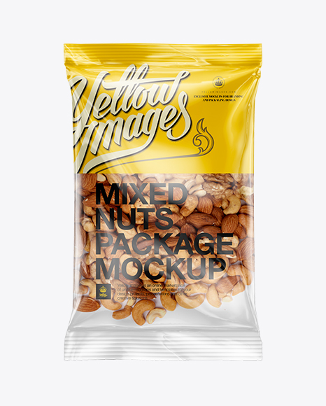 Clear Plastic Pack w/ Nut Mix Mockup