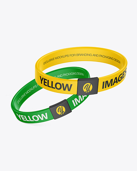 Two Silicone Wristbands Mockup