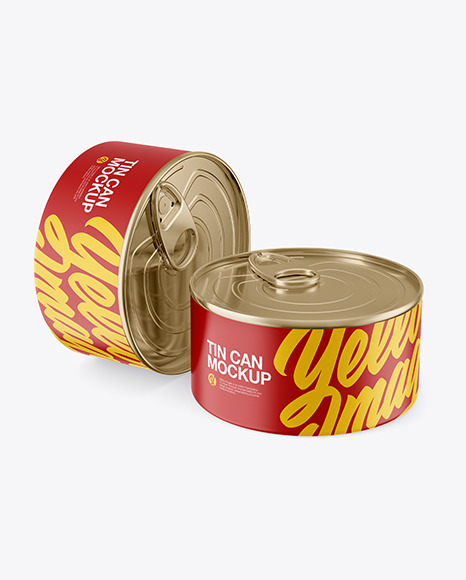 Two Matte Tin Cans Mockup