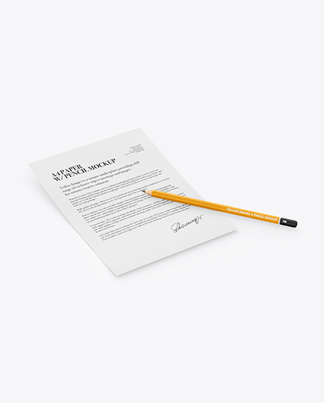 Paper With Pencil Mockup