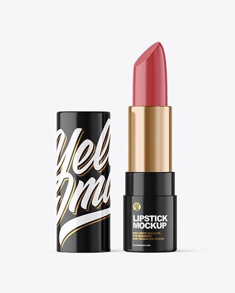 Glossy Lipstick Tube Mockup