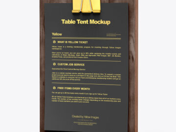 Plywood Table Tent w/Binder Mockup