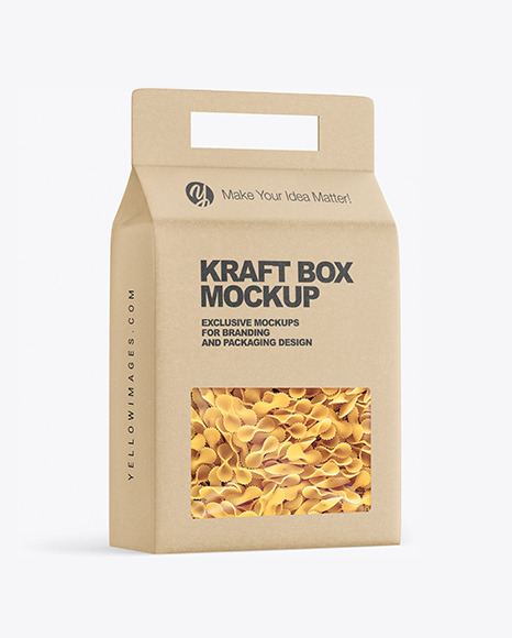 Kraft Box with Farfalline Pasta Mockup