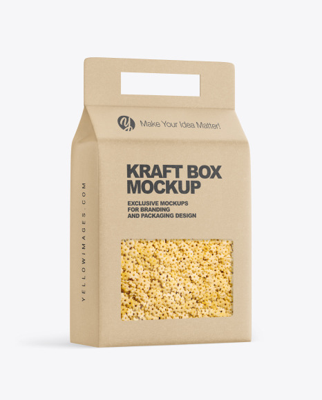 Kraft Box with Stelline Pasta Mockup