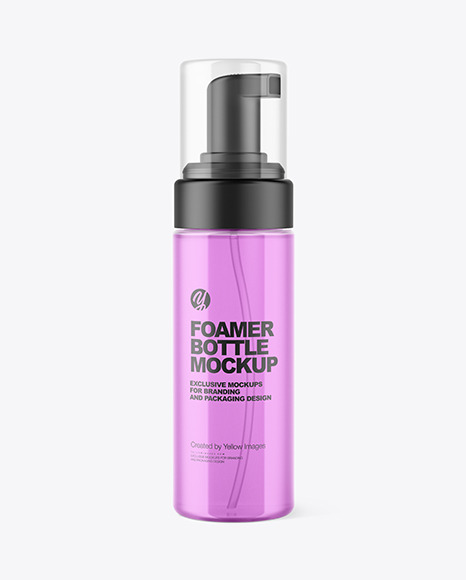 Clear Cosmetic Bottle with Pump Mockup