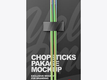 Gloss Metallic Chopsticks in Matte Pack Mockup