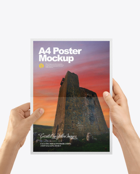 A4 Paper in a Hand Mockup