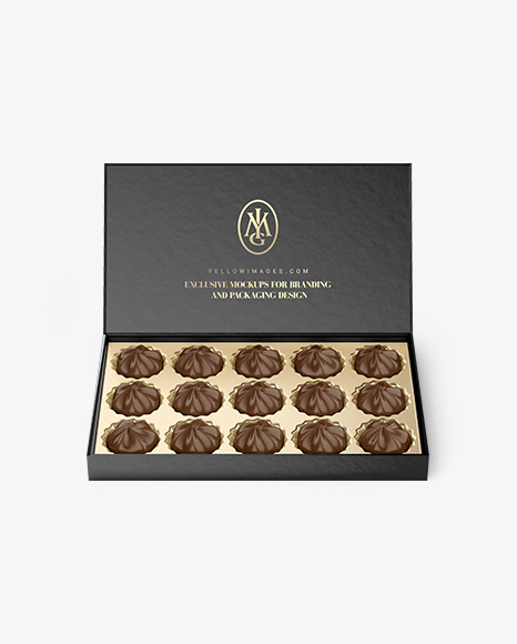 Box of Chocolate Sweets Mockup