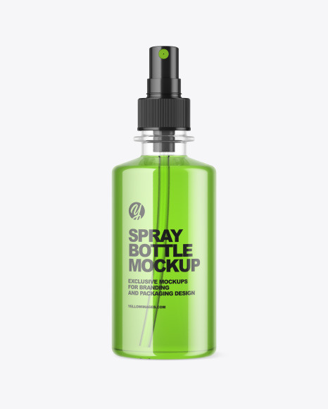 Clear Plastic Spray Bottle Mockup