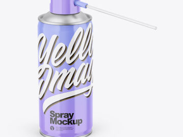 Glossy Spray Can Mockup