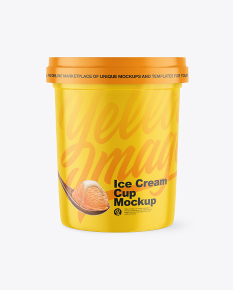 Glossy Ice Cream Cup Mockup