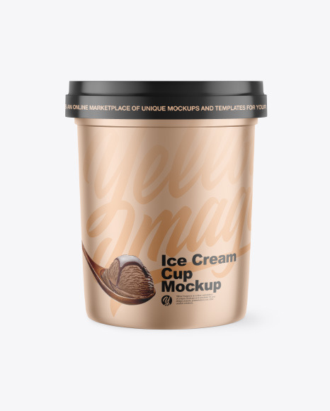 Metallic Ice Cream Cup Mockup