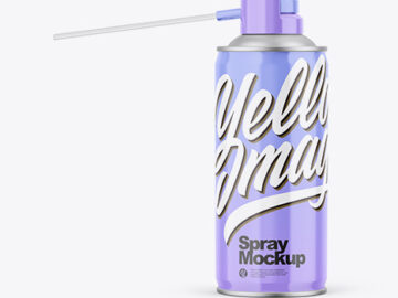 Glossy Spray Can Mockup