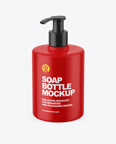 Matte Soap Bottle with Pump Mockup