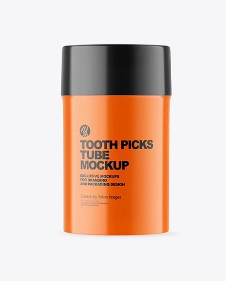 Glossy Tooth Picks Tube Mockup