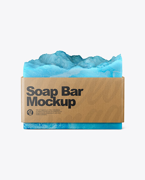 Handmade Soap Bar with Kraft Label Mockup