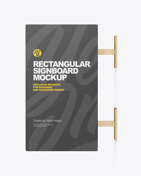 Metallic Rectangular Signboard Mockup