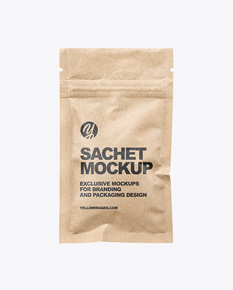 Kraft Paper Sachet with Zip Lock Mockup