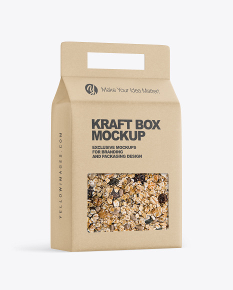 Kraft Box with Muesli Mockup