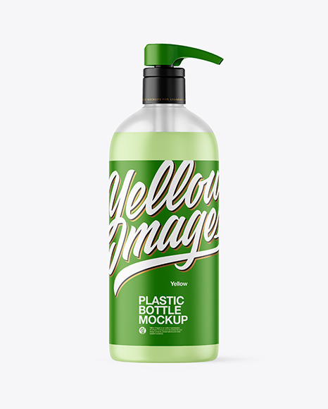 Frosted Soap Bottle with Pump Mockup