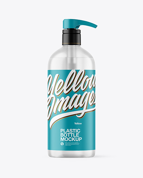 Frosted Clear Bottle with Pump Mockup